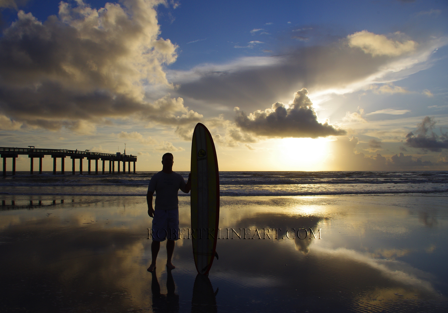 Early morning surf session, St Augustine Beach Pier