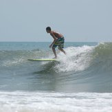 john q rips a right hander on trey whites longboard, North Myrtle/27th Avenue South