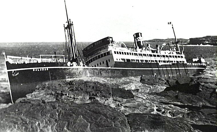 The wreck of MV Malabar, 2 April 1931.
