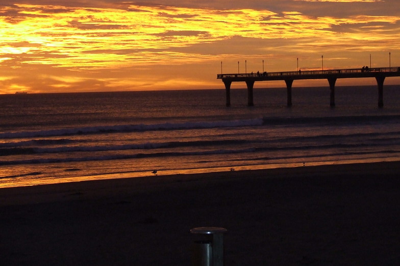 First signs of the new southeast swell at dawn ....., New Brighton Beach