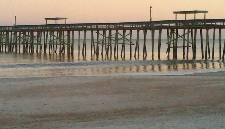 low surf, Fernandina Beach Pier