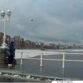 Snow in Playa de San Lorenzo, Gijón ( Asturias )