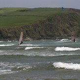 Windsurfers and kite surfer - Bigbury, Devon, Bigbury Bay