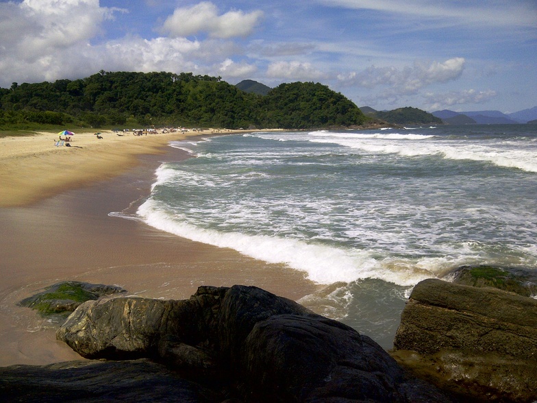 Nice summer day in Brazil, praia da Juréia - São sebastião, Praia da Boraceia