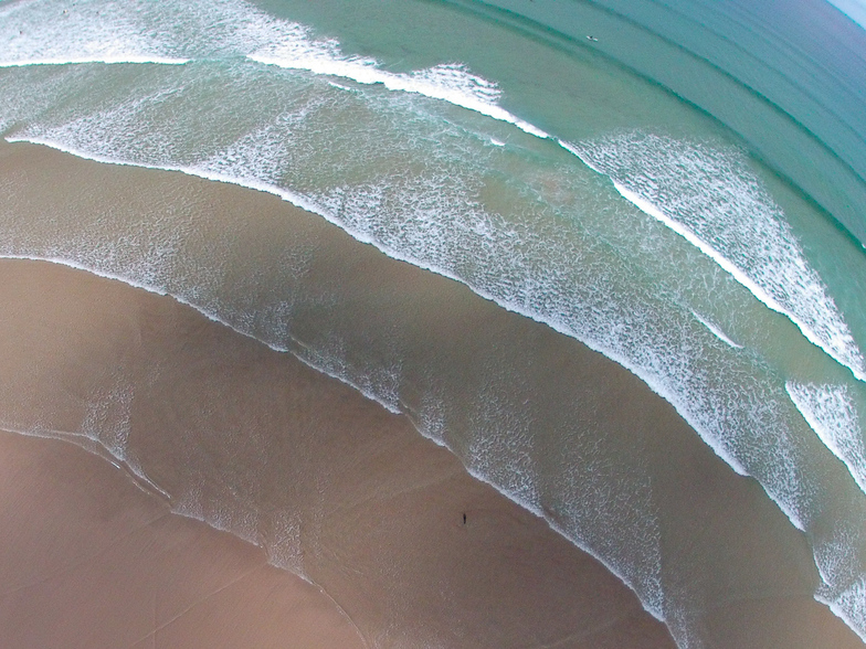 Aerial view of waves at La Palue, Brittany