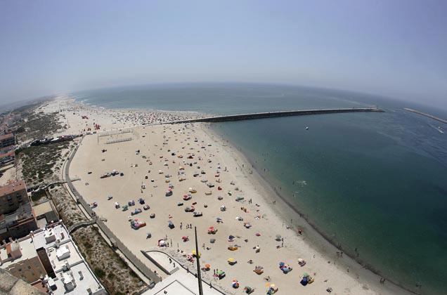 Aerial view of Praia da Barra and Costa Nova