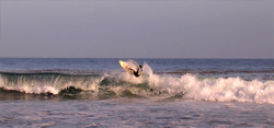 Surfing during solar ecplise, Topanga Point photo
