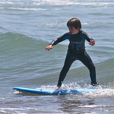 Dad teaches son, Bolinas Jetty