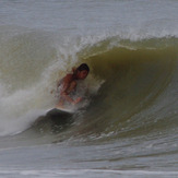 In the tube, St Augustine Beach Pier