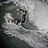 Riding the high wave, Huntington Beach