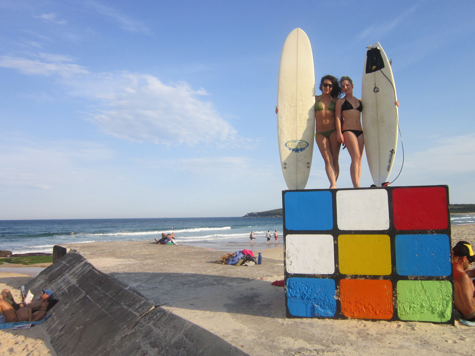 Surfin on the Rube bra, Maroubra Beach