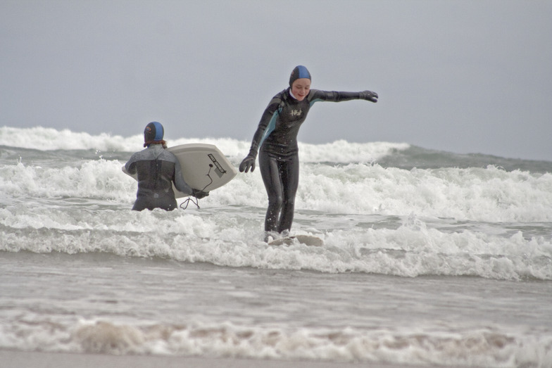 First hardboard session, Druridge Bay