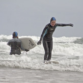 First hardboard session, Druridge Bay