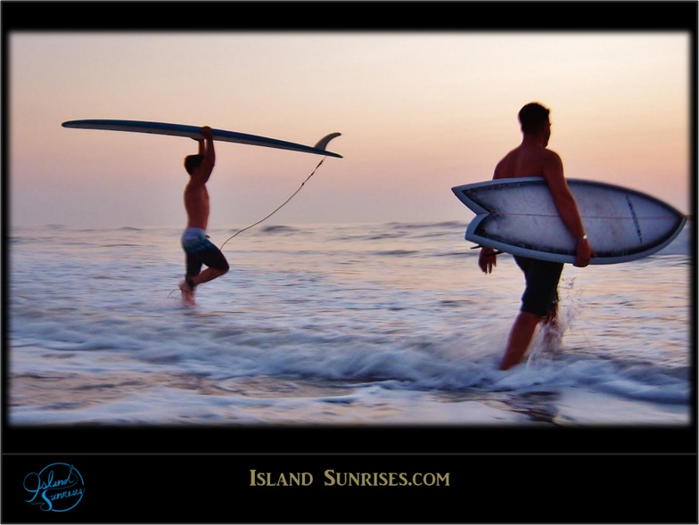 Brothers surfing near Fernandina Beach Pier, Fernandina Pier