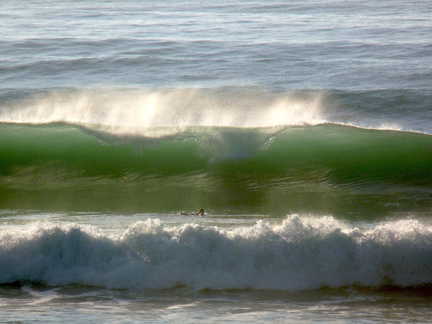 Duck dive, Wainui Beach - Pines