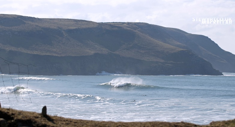 The surf check, Hells Mouth (Porth Neigwl)