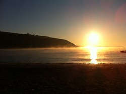 early morning mist, Maenporth photo