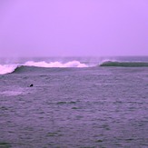 Miserbale weather. Lovely waves, Cable Bay