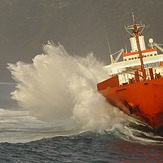 CP Valour stranded on Praia do Norte, Faial - Praia do Norte