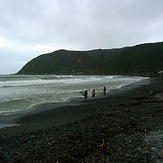 Surfers at Hongoeka Bay, The Pa