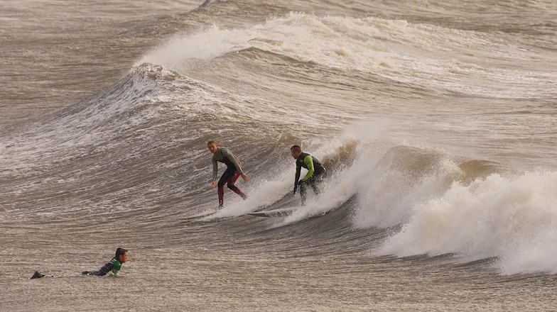 Big waves at Porthcawl, Porthcawl Point