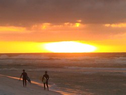 sunrise and swell over Navarre Beach, Navarre Beach Pier photo