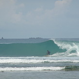 Jethro setting up for the tube, Cape Barabar