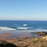 marea super baja, Praia do Amado