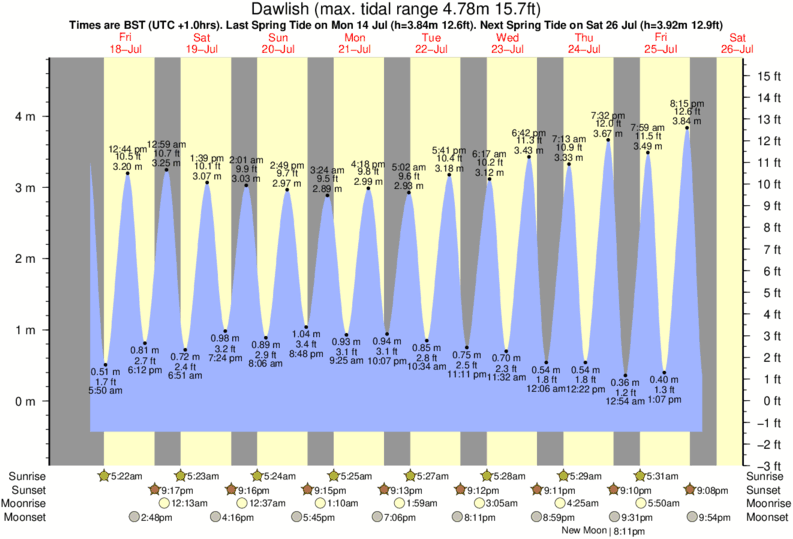 tide graph for Dawlish near Dawlish Warren surf break