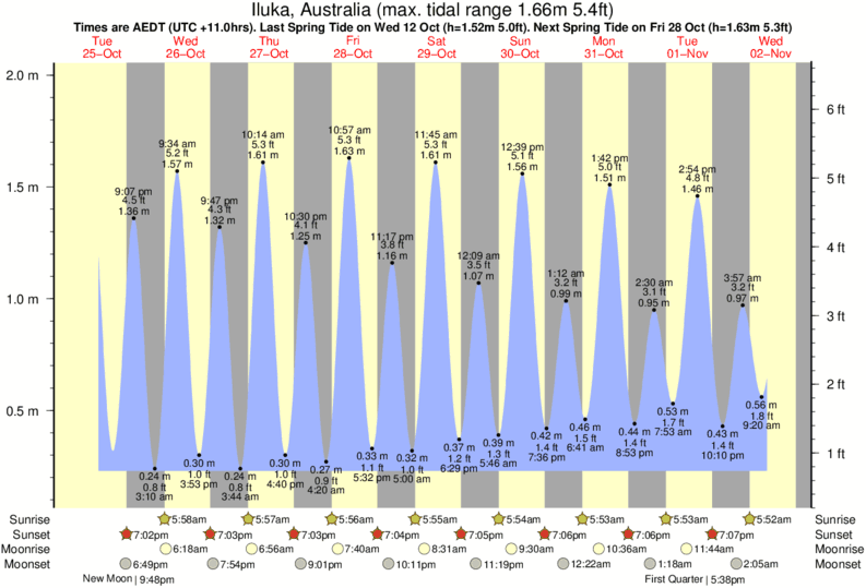 tide graph for Iluka, Australia near Angourie Point surf break