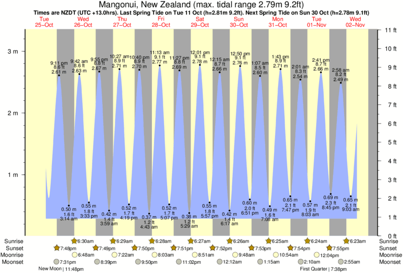 tide graph for Mangonui, New Zealand near Taipa Bay surf break
